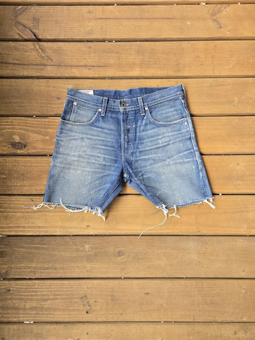 Men's Distressed Blue Denim Cutoff Shorts